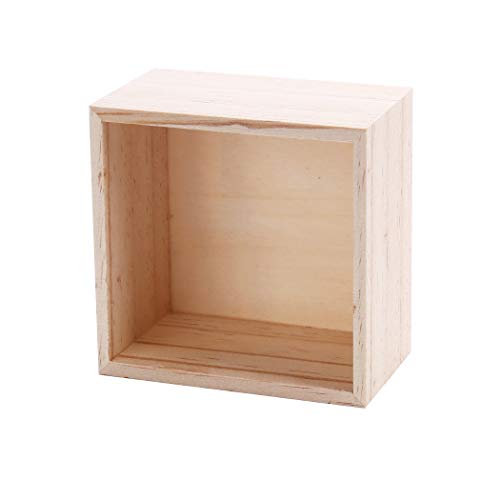 CALPALMY (8-Pack Unfinished Wooden Box, 4" x 4" x 2.3" Small Wooden Boxs for Crafts, Rustic Home Decor, and Wooden Centerpieces for Tables - WoodArtSupply