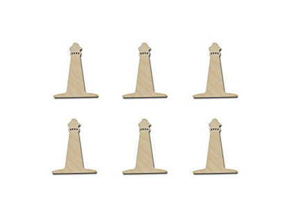 Lighthouse Cut Out Unfinished Wood Nautical Shapes 2.5" Inch 6 Pieces LTH02-06