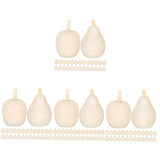 Kisangel 160 pcs Wooden Fruit Ornaments Simulation pear Model Lifelike Mini Pears unpainted Wooden Pears Kids Unfinished Fruit DIY Fruit Mushroom Kisangel