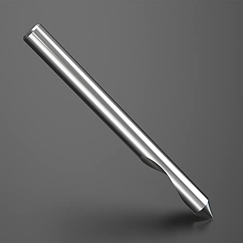 HUHAO Spiral 60 Degree V Groove Engraving Tool Flat Bottom CNC Router Bits 1/8 Inch Shank for Aluminum MDF Hard Wood Copper 5PCS HUHAO