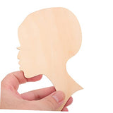 ADOCARN 10pcs Painting Wood Chips Wood Painting Crafts Doll Heads for Crafts African Girl Wooden Slices Wood Head Cutout Crafts for Women Girl Crafts ADOCARN