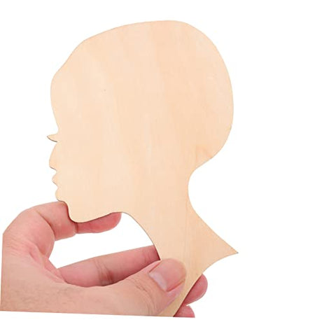 ADOCARN 10pcs Painting Wood Chips Wood Painting Crafts Doll Heads for Crafts African Girl Wooden Slices Wood Head Cutout Crafts for Women Girl Crafts ADOCARN