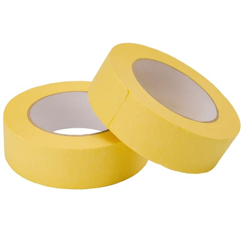 Lichamp 2-Pack Automotive Refinish Masking Tape Yellow 36mm x 55m, Cars Vehicles Auto Body Paint Tape, Automotive Painters Tape Bulk Set 1.4-inch x - WoodArtSupply