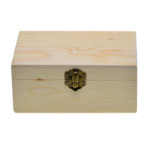 barenx 1 Piece Unfinished Pine Wood Box with Hinges And Front Lock - WoodArtSupply