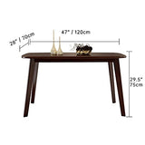 WoodShine Mid Century Modern Real Solid Wood Dining Table,Working Desk,Walnut,47inch WoodShine