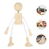 COHEALI 6pcs Wooden Cartoon Toy Wooden Robots to Paint Wooden Peg People Unfinished Wood Playthings Wood Doll Figures Robot Decor Unfinished Wood COHEALI