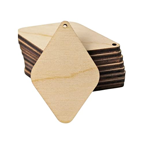 ALL SIZES BULK (12pc to 100pc) Unfinished Wood Laser Cutout Solid Rounded Diamond Teardrop Dangle Earring Jewelry Blanks Shape Crafts Made in Texas Texan Wood Crafts