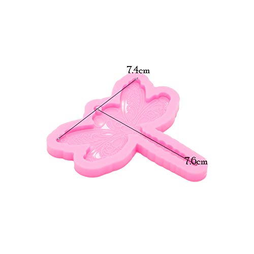 64Pcs Epoxy Resin Molds Kit, Bird Dragonfly Butterfly Cherry Flower Shape Silicone Molds for Resin Epoxy Casting Molds with Hole, Keychain and Jump Angel Wings