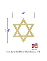 Unfinished Hollow Star of David Wood Cut Out Available in a Variety of Sizes and Thicknesses (1/8” Thickness, Small 4" x 4.5" (Package of 10)) LKN ART