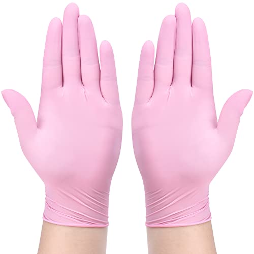 SwiftGrip Pink Nitrile Exam Gloves, 3-mil, XL, 100-ct Box, Powder-Free, Latex-Free, Medical Grade Gloves for Cleaning & Esthetician SwiftGrip