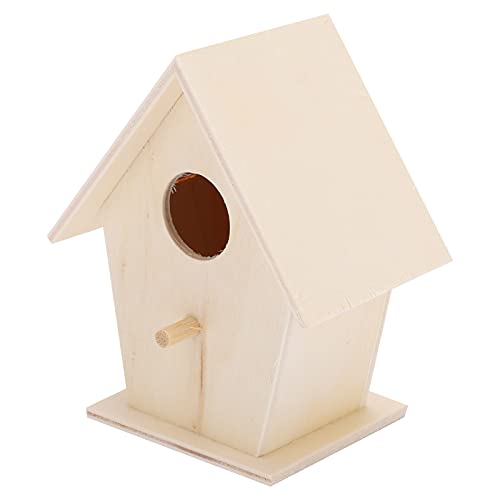 Wooden Bird House, Outside Garden Patio Decorative DIY Bird Feeder Houses Hanging Birdhouse Unfinished Birdhouse for Decorations Indoors - WoodArtSupply