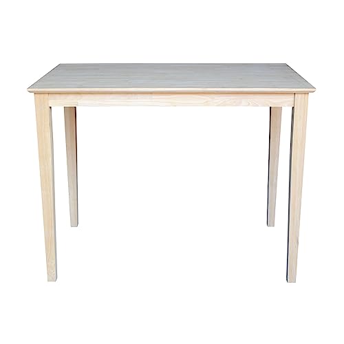 International Concepts Solid Wood Top Dining table, 30 x 48, Unfinished IC International Concepts