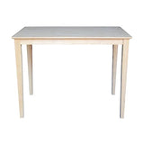 International Concepts Solid Wood Top Dining table, 30 x 48, Unfinished IC International Concepts