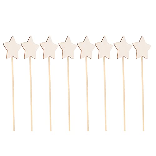 Zerodeko 8 Pcs DIY Fairy Wands, Make Your Princess Wands, Unfinished Wooden Star Fairy Sticks DIY Crafts Supplies Costume Dressing Props Party Favors - WoodArtSupply