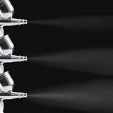 SAGUD Airbrush Kit 0.3mm Dual-Action Air Brush Gun with Extra 0.2mm & 0.5mm Nozzles Needle Air Caps and Quick Release Disconnect Coupler SAGUD