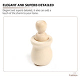 Kisangel 8pcs Hand Painted Ornaments Wooden Doll Bodiesd Wooden People pegs Blank peg Doll Unfinished Wooden Doll Peg Dolls with Cups Kid Toys DIY Kisangel