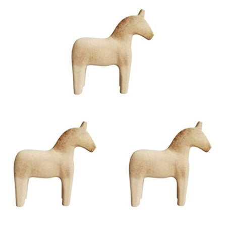 COHEALI Kids Kids of 3 Swedish Horse Vintage Unfinished Horse Figurine Wooden Horse Neutral Painting Horse Statue Vintage Unfinished Vintage Decor COHEALI