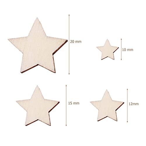 MILISTEN 100pcs Handmade Jewelry Miniature Star Embellishments Pentagram Shaped DIY Wooden Slices Star Wooden Unfinished Wood Pentagram Blank Wooden