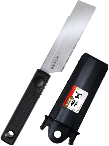 KAKURI Japanese Dovetail Saw for Woodworking 4-3/4" Fine Tooth, Japanese Dozuki Pull Saw with Sheath, Kataba Single Edge Hand Saw, Made in JAPAN KAKURI