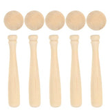 Toyvian Unfinished Mini Wooden Baseball Bats and Balls Unpainted Wood Baseball Bats for Scrapbooking and DIY Craft Projects Toyvian