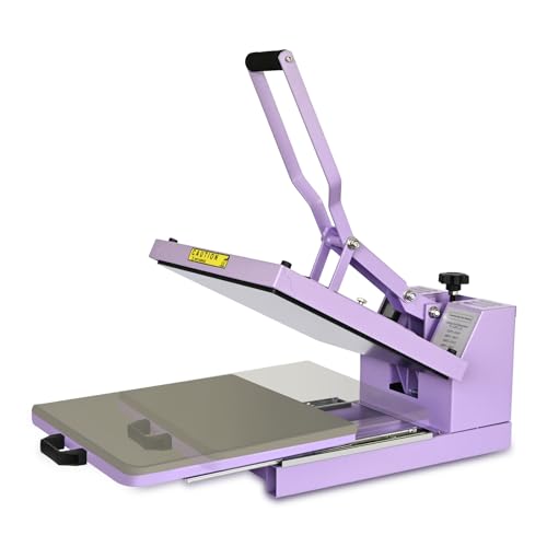 PlanetFlame Heat Press 15x15 inch Industrial Quality Sublimation Heat Press, Slide Out Heat Transfer Machine for T-Shirt, Purple PlanetFlame