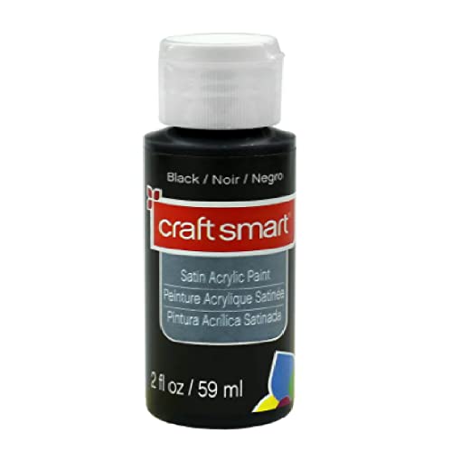 Paints Satin Acrylic by Craft Smart 2 oz. (Black) - WoodArtSupply