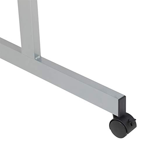 Studio Designs Vision Craft and Drawing Station - 35.5" W by 23.75" D Silver-Blue Glass Top Drafting Table with Pencil Drawers, Side Trays, & SD Studio Designs