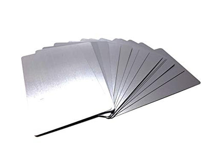 Malayan - 50 PACK Aluminum Business Card Blanks - Laser Engraver and CNC Engraving Color Options Available (Silver) - WoodArtSupply