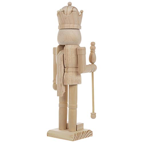 Wood Nutcracker With Staff Christmas Decoration Gift HL Home