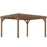 Outsunny 10' x 12' Outdoor Pergola, Wood Gazebo Grape with Concrete Anchors for Climbing Plant Support at Garden, Patio, Backyard, Deck, Brown Outsunny