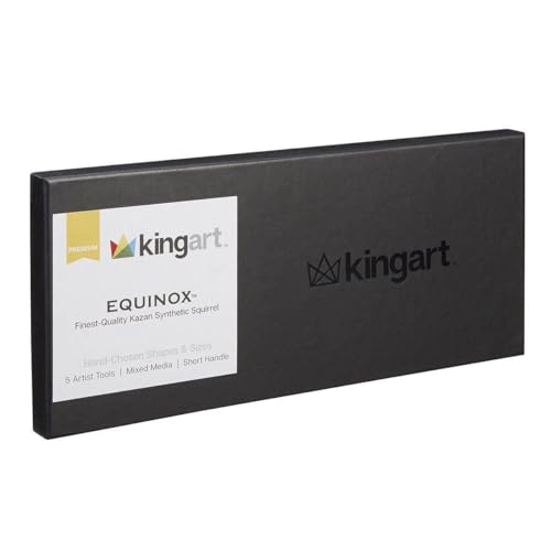 KINGART Equinox, Black Kazan Synthetic Watercolor Brushes, Set of 5 KINGART