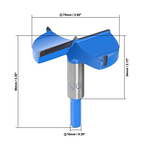 TA-VIGOR 75mm Forstner Drill Bit, Tungsten Carbide 3 Inch Forstner Bit with Hex Shank for Wood Plastic Hole Drilling, Suitable for CNC, Electric - WoodArtSupply