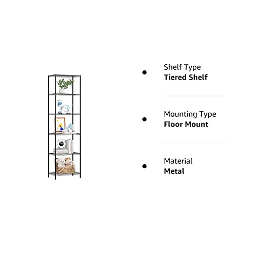 HOMEFORT 6-Tier Wire Shelving, 6 Shelves Unit Metal Storage Rack, Durable Organizer, Perfect for Pantry Closet Kitchen Laundry Organization (Black) - WoodArtSupply