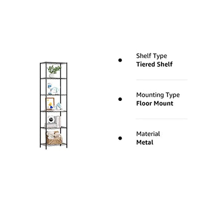 HOMEFORT 6-Tier Wire Shelving, 6 Shelves Unit Metal Storage Rack, Durable Organizer, Perfect for Pantry Closet Kitchen Laundry Organization (Black) - WoodArtSupply