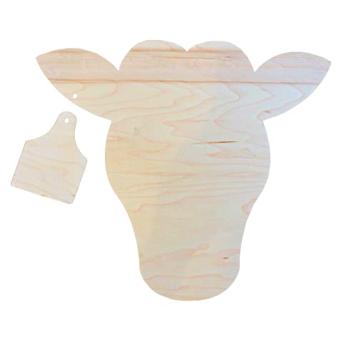 Unfinished Wooden Farm Animal Silhouette DIY Kit for Easy Painting for Wreath, Sign, Home Decor, Wall Art (Cow) - WoodArtSupply