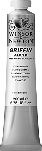 Winsor & Newton Griffin Alkyd Fast Drying Oil Paint, 200ml (6.75-oz) tube, Titanium White Winsor & Newton