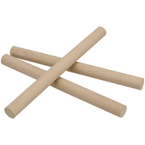 FUNSUEI 30 Pieces 1 x 12 Inch Wooden Dowel Rods, Unfinished Wood Sticks, Natural Round Wood Dowel Sticks Hardwood Sticks for Crafts, DIY Project, FUNSUEI