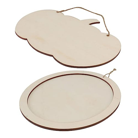 VILLFUL 2pcs Wooden Pendant Party Decorative DIY Craft Chirtmas Decor Unfinished Halloween Wall Plaque Natural Wood Slices Hanging Decor for VILLFUL