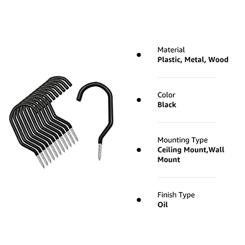 Menecor 12PCS Heavy Duty Bike Storage Hooks Bicycle Wall Mounted Hooks Large Screw Hooks for Wall,Ceiling Menecor