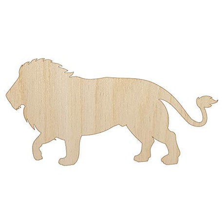 Lion Solid Unfinished Wood Shape Piece Cutout for DIY Craft Projects - 1/4 Inch Thick - 6.25 Inch Size Sniggle Sloth