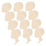 Toddmomy 48 Pcs Painting Wood Chips Hanging Wood Cutouts Wooden plaques Wooden Silhouette Heads Unfinished Wood Cutout Wooden Wreath Cutout DIY Toddmomy