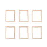 Exceart 6Pcs 1/12 Wood Dollhouse Furniture Unfinished Mini Photo Frame Artificial Miniature Scene Model DIY Wall Art Painting Toys for Nursery Room EXCEART