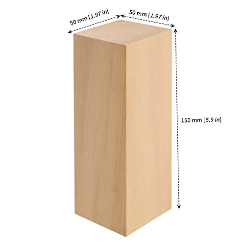 MANCHAP 10 Pack 6 x 2 x 2 Inch Basswood Carving Blocks, Soft Solid Unfinished Wood Whittling Blocks, Basswood Square Wood Blocks for Carving and