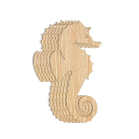 Unfinished Wood Cutout - 24-Pack Sea Horse Shaped Wood Pieces for Wooden Craft DIY Projects, Gift Tags, Home Decoration, 3 x 1.75 x 0.1 Inches Imprue