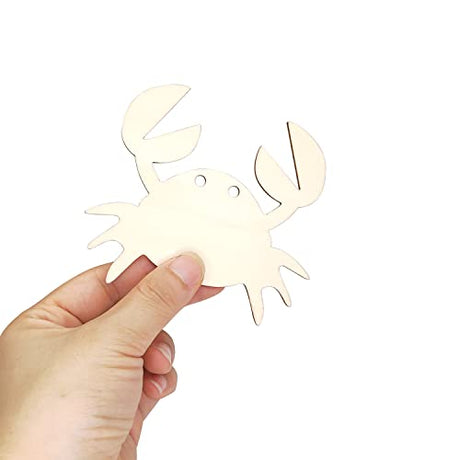 40 Pack Wood Ocean Sea Animal Cutouts Unfinished Wooden Sea Animals Paint Crafts Wooden Ocean Sea Animal Hanging Ornaments DIY Sea Animal Craft Gift Xonzmmk