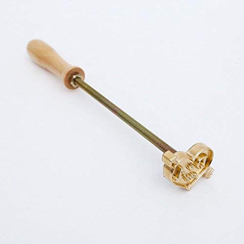 Customisable Wood and Leather Branding Iron Stamp with Handle - 1.5x1.5” Heat Branding Tool