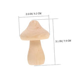 Yardwe 10pcs Wooden Mushroom Unfinished Wooden Peg Doll Micro Landscape Accessories Wood Carved Mushrooms Garden Wooden Mini Wood Mushrooms Mini Yardwe