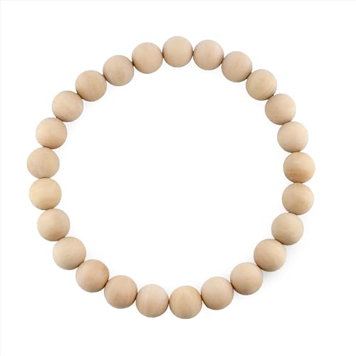 Darware Farmhouse Wood Beaded Wreath Base (13-Inch), Rustic Bead Ring for DIY, Crafts, and Floral Decor - WoodArtSupply