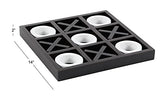 Deco 79 Wood Tic Tac Toe Game Set with White Os, 14" x 14" x 2", Black Deco 79