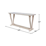 International Concepts LaCasa Console Table, Unfinished International Concepts
